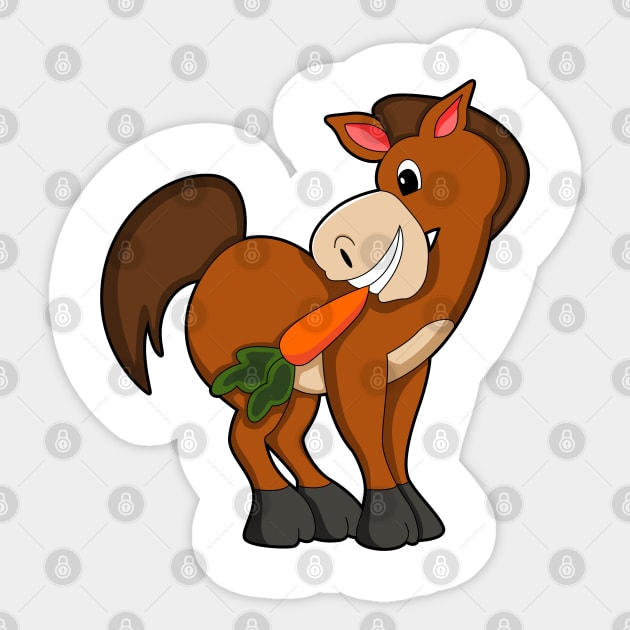 Horse with Carrot Sticker by Markus Schnabel